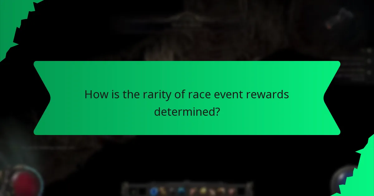 How is the rarity of race event rewards determined?