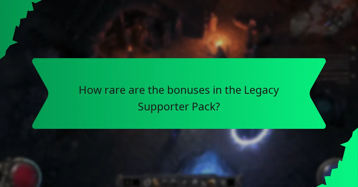 What colours are associated with the Legacy Supporter Pack bonuses?