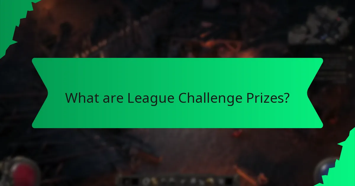 How does colour signify value in League Challenge Prizes?