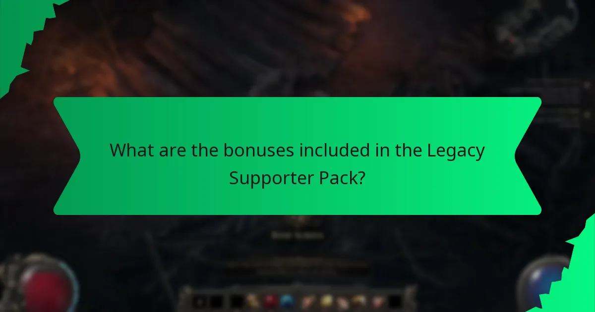 What effects do the bonuses from the Legacy Supporter Pack have?